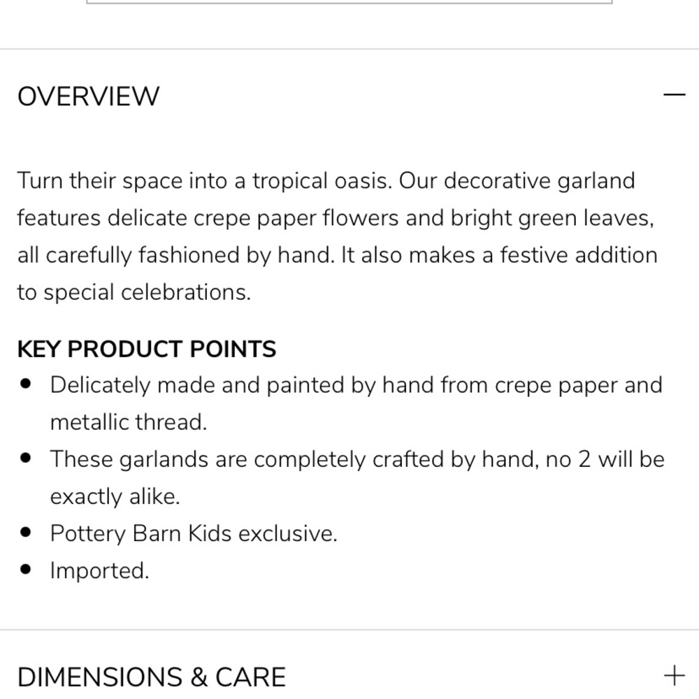 Pottery Barn Kids Tropical Flower Garland - Picture 6 of 7